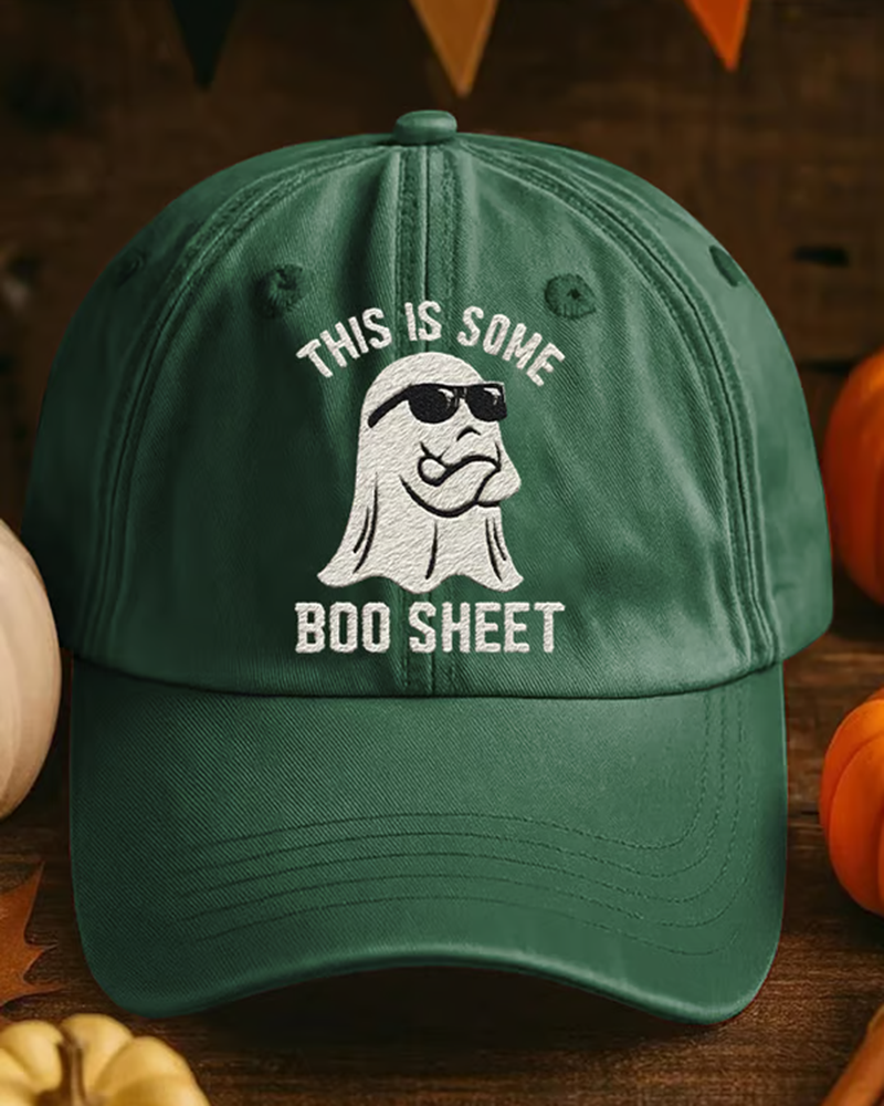 Unisex  This Is Some Boo Sheet Printed Adjustable Washed Cotton Cap