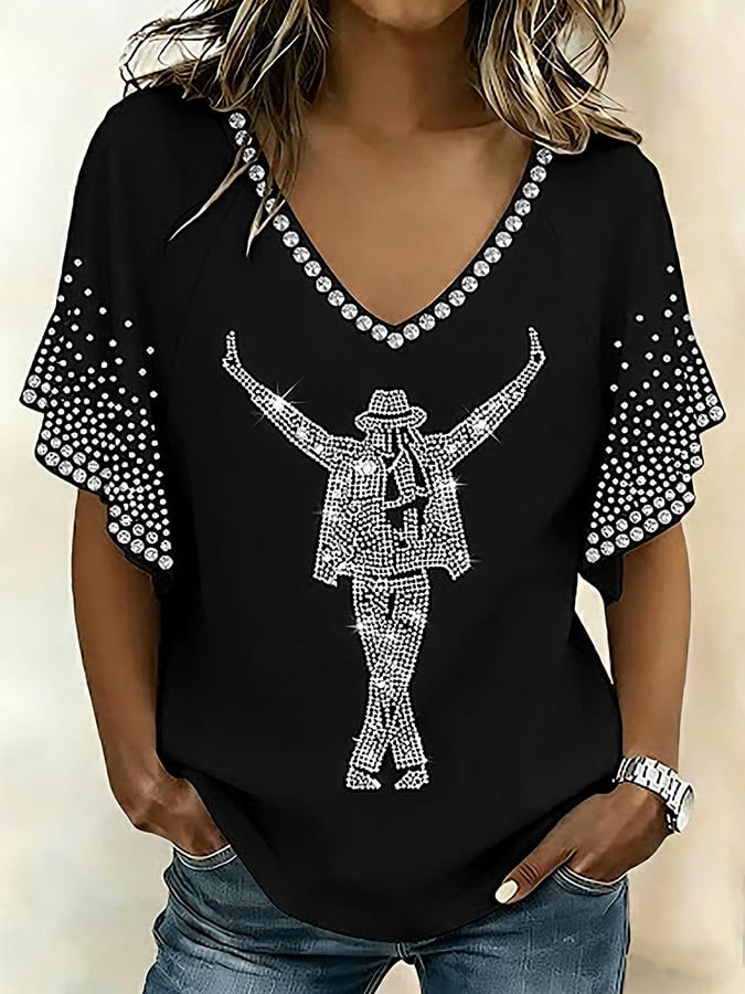 Women's Pop Music Inspired Print Casual T-shirt