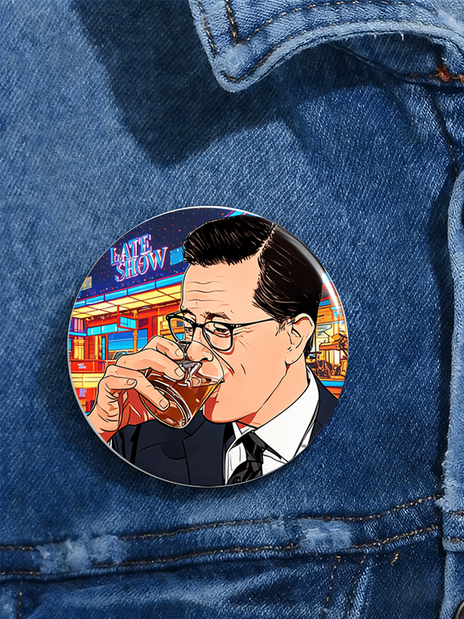 Unisex "THE LATE SHOW" Print Brooch