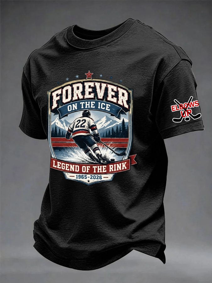 Men's Forever On The Ice Legend Of The Rink Hockey 1965-2026 Printed Casual T-Shirt