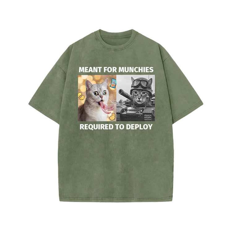 Street Cat Collage Graphic Print Acid Washed T-shirt
