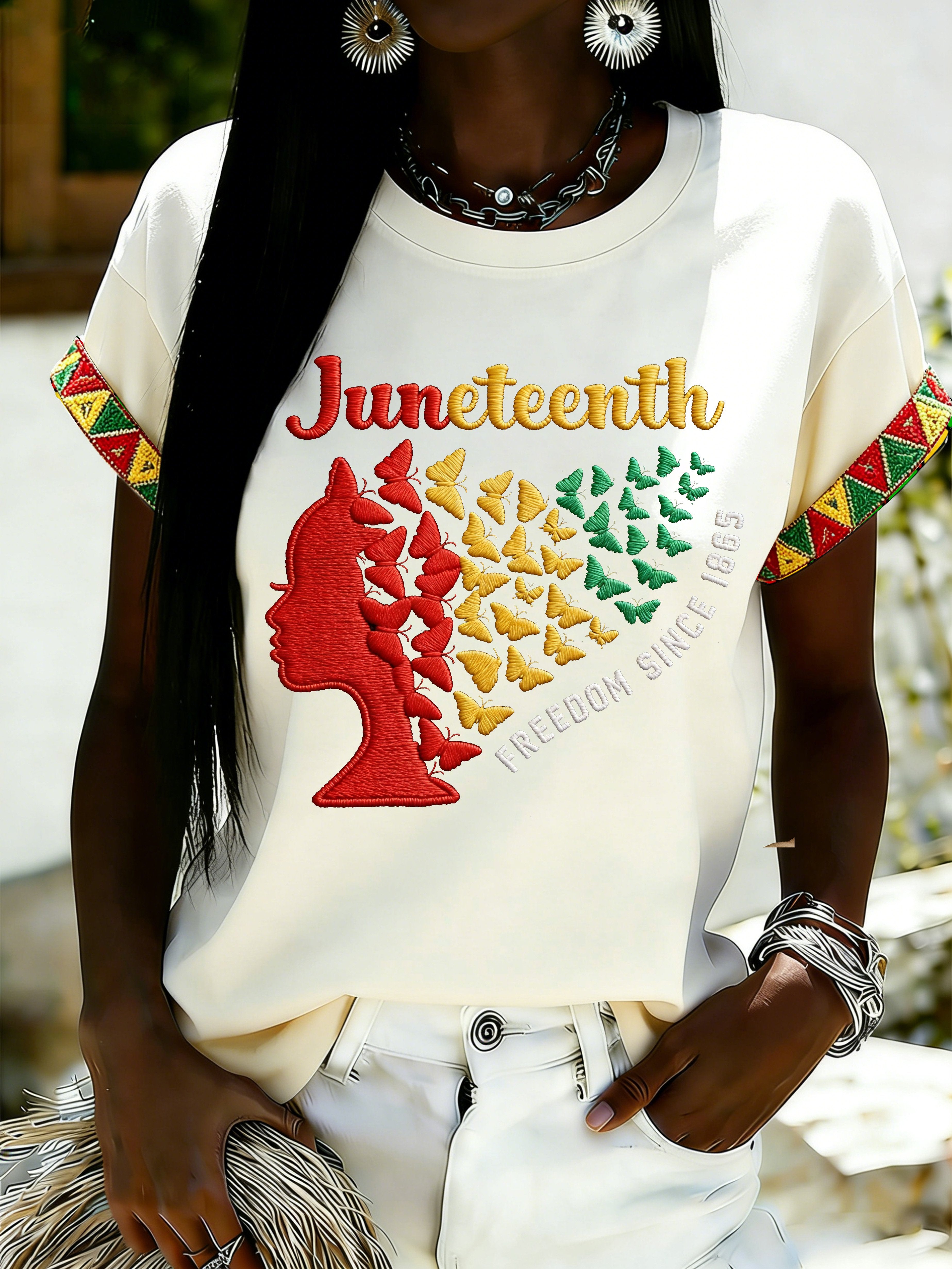 African American Women's Juneteenth Print Top