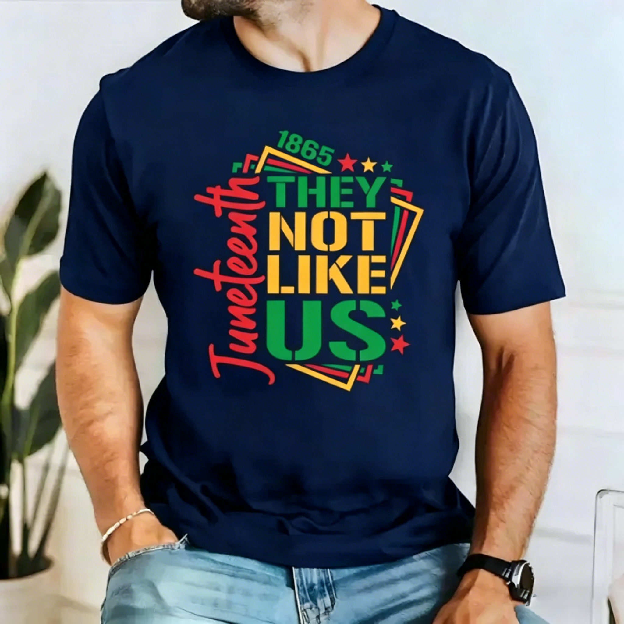 Men's  They Not Like Us Juneteenth independence day T-shirt
