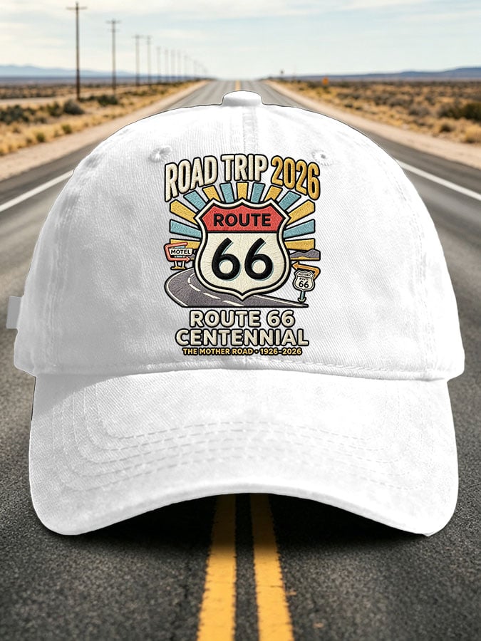 Unisex Vintage Road Trip Route 66 Centennial Printed Hat