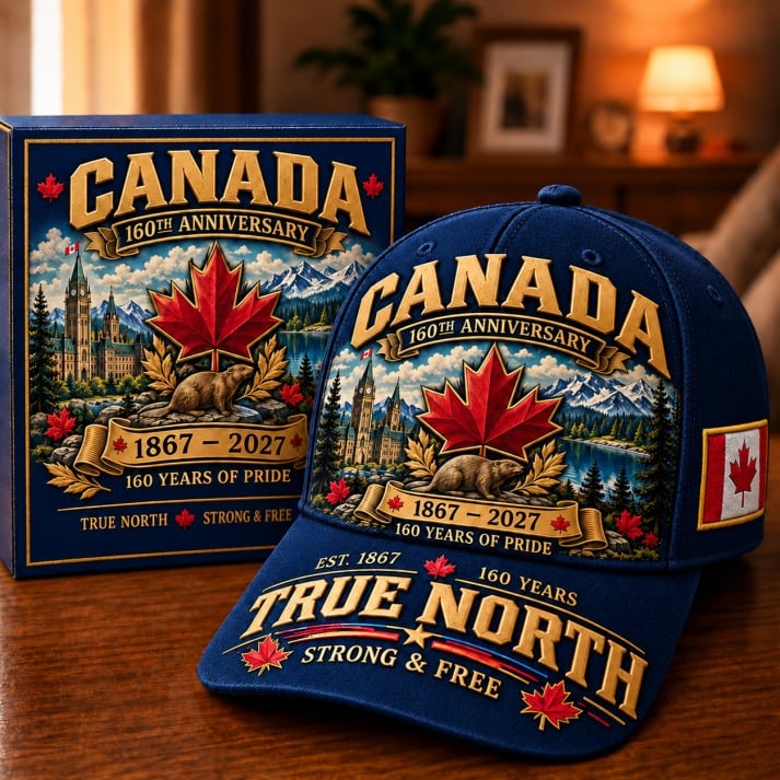 49% OFF -  Canada 160th Anniversary 1867–2027 – Premium Heritage Cap | Cotton-Poly Blend • Detailed Embroidery • Adjustable Fit