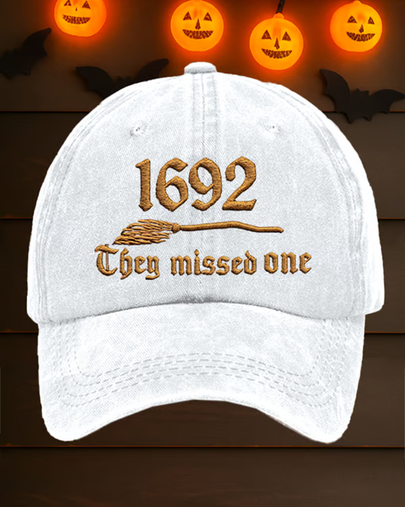 Unisex Halloween Witch Prints Adjustable Washed Cotton Cap