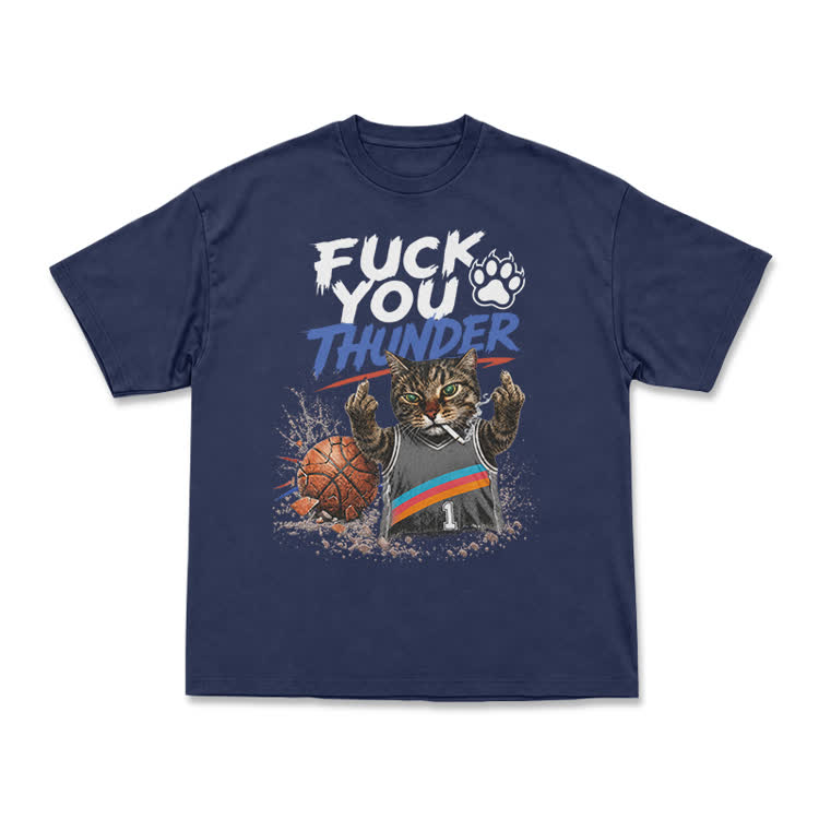Vintage Cat Basketball Graphic T-Shirt