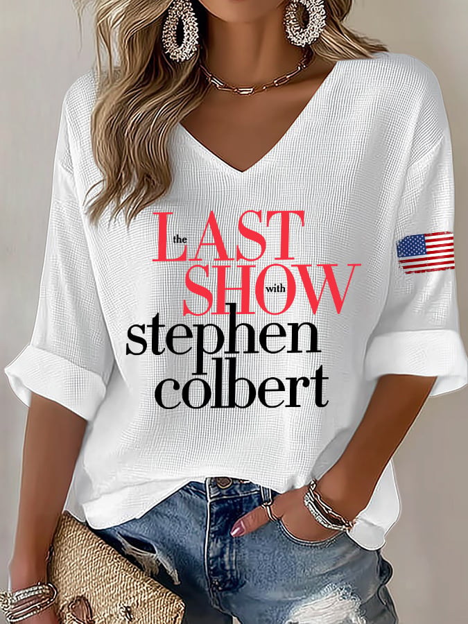 🔥Last Day 49% Off🔥V-Neck Retro Last Show Print T-Shirt