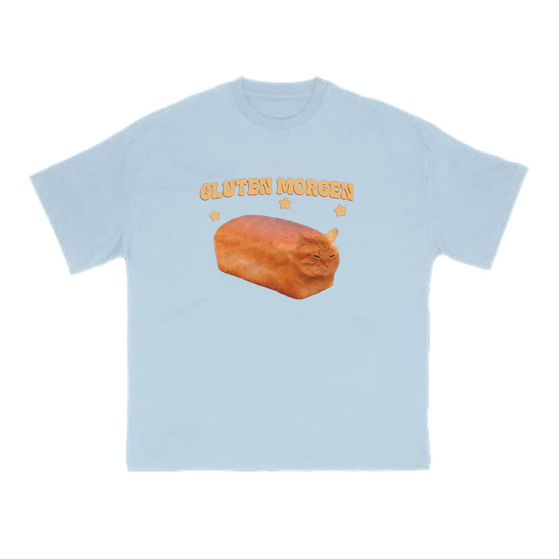Gluten Morgen Cat Meme Print T-shirt