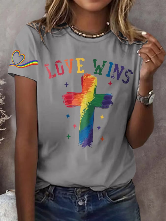 Women's Pride Month Print Round-Neck T-Shirt