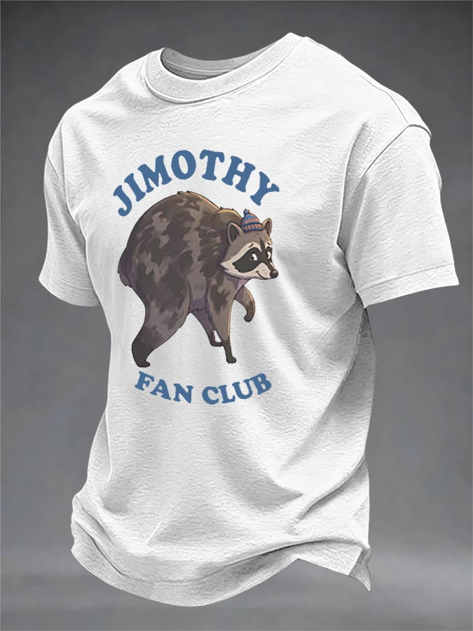 Men's Retro Jimothy Fan Club Printed Casual T-Shirt