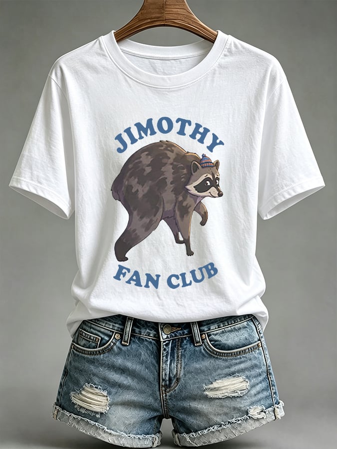 Women's Retro Jimothy Fan Club Print Comfortable T-Shirt