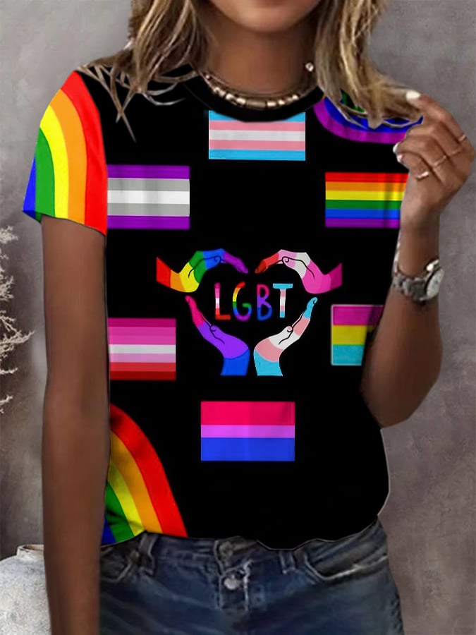 Women's Pride Month Flag Short Sleeve T-Shirt
