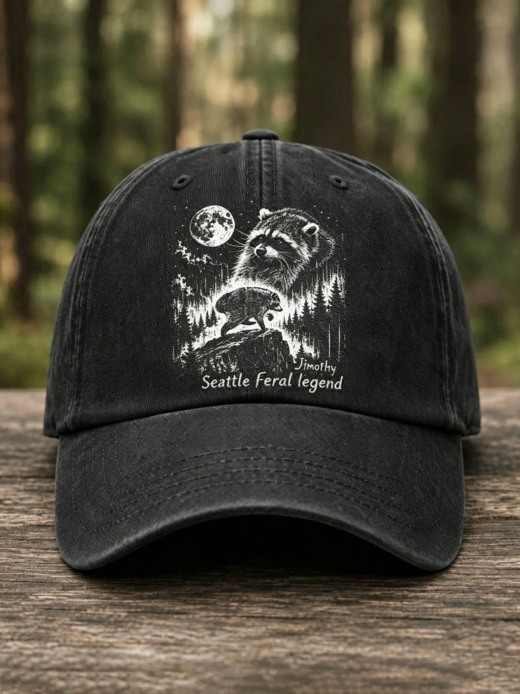 Retro Jimothy Seattle Feral legend Print Baseball Cap