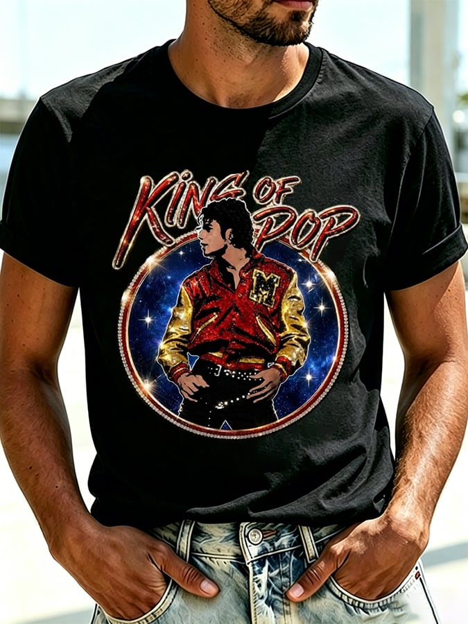 Men's Pop Music Inspired Printed Casual T-shirt