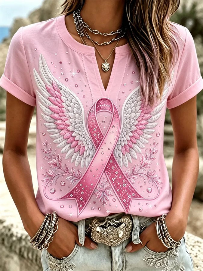Women's Casual Printed Short-Sleeve Top