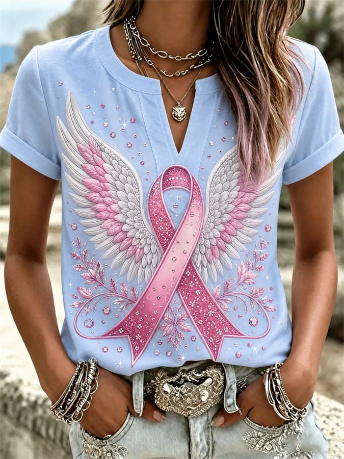 Women's Casual Printed Short-Sleeve Top