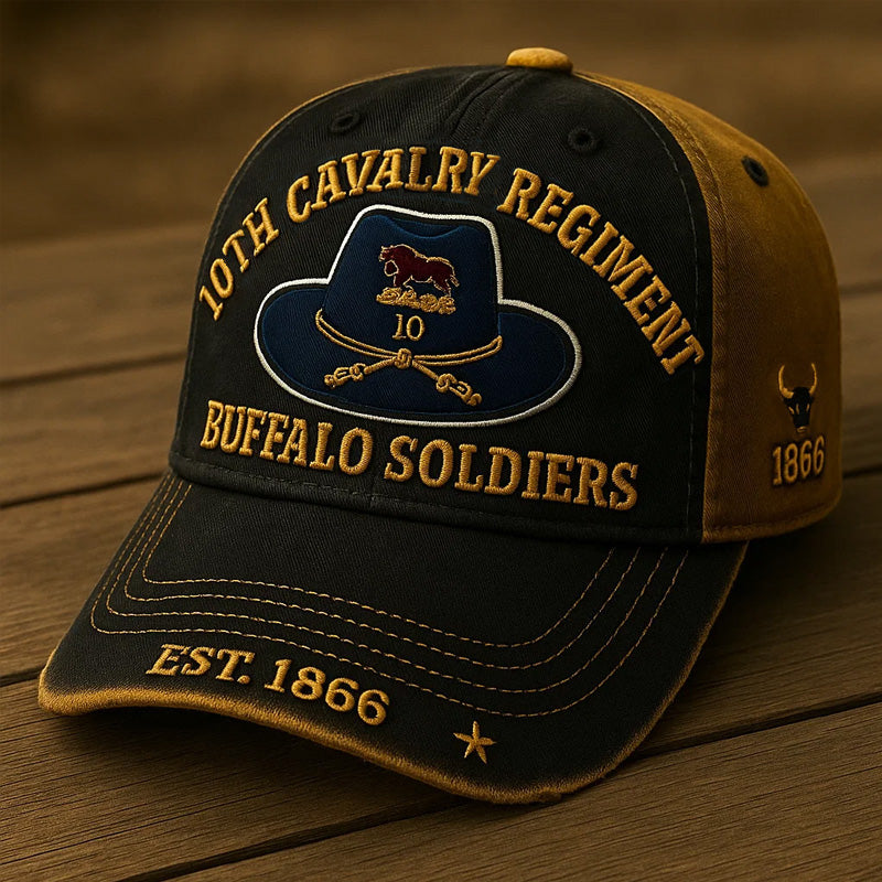 Retro Buffalo Cavalry Print Casual Hat