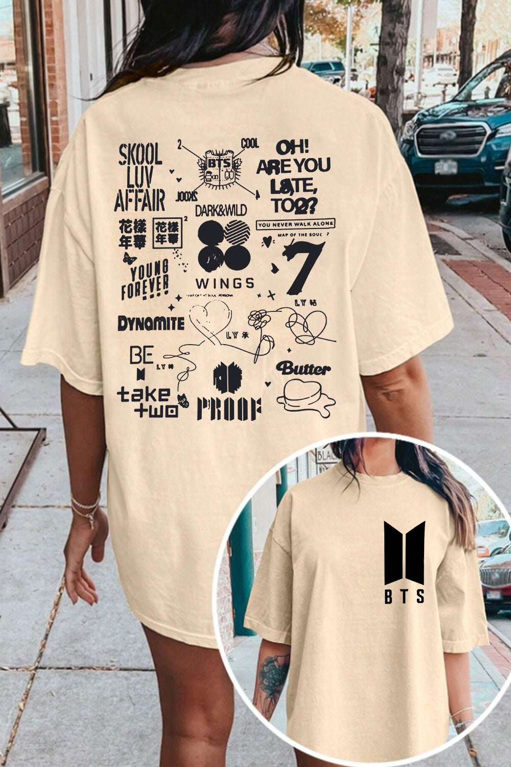 BTS Double-Sided Printed Women's Tee