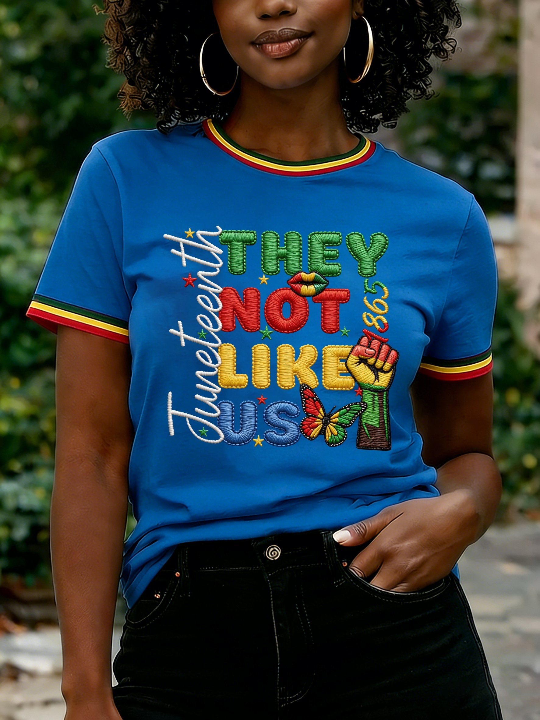 Women's Juneteenth They Not Like Us Print Casual T-shirt