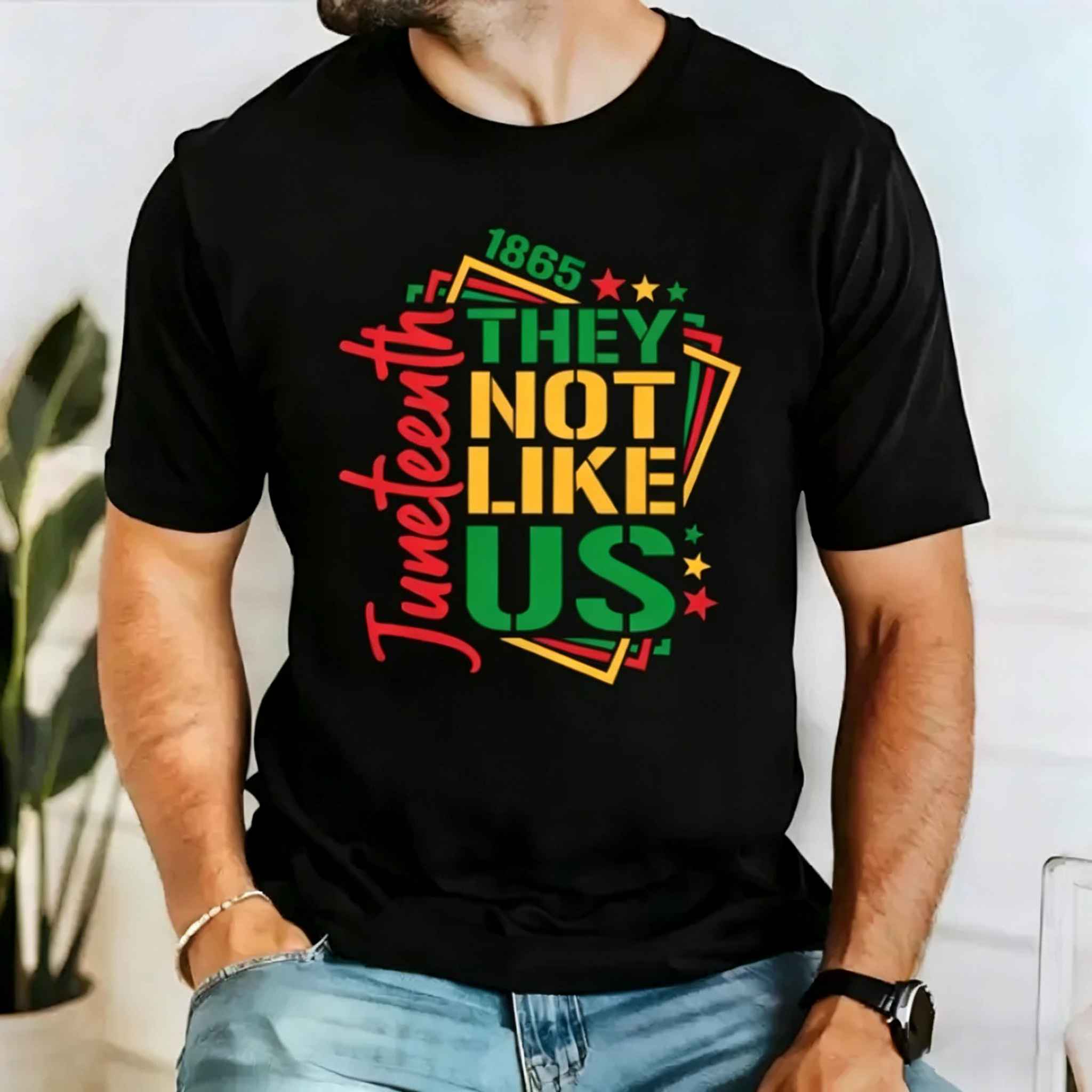 Men's  They Not Like Us Juneteenth independence day T-shirt