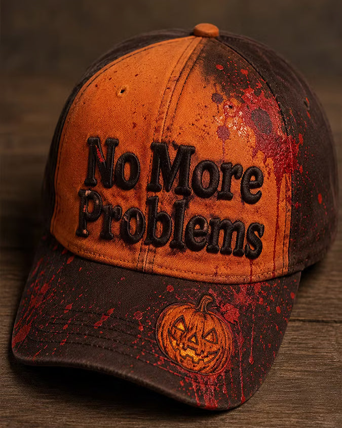 Unisex Halloween No More Prpblem Printed Cap