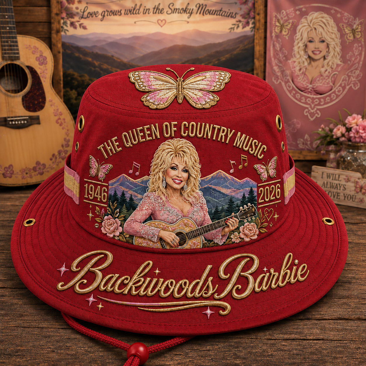 🇺🇸 Last Day Promo: 49% OFF🎸🦋Queen of Country Music Memorial Boonie Hat