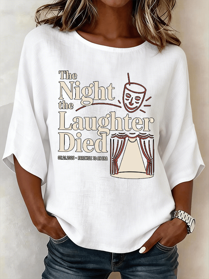 Women's "Night When Laughter Stops" Printed Comfortable Top