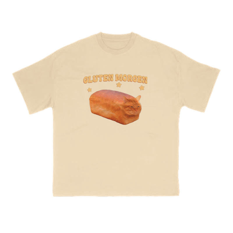 Gluten Morgen Cat Meme Print T-shirt