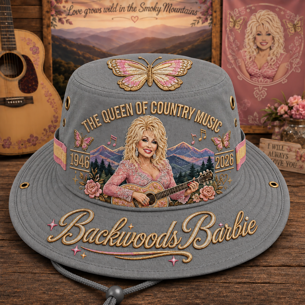 🇺🇸 Last Day Promo: 49% OFF🎸🦋Queen of Country Music Memorial Boonie Hat