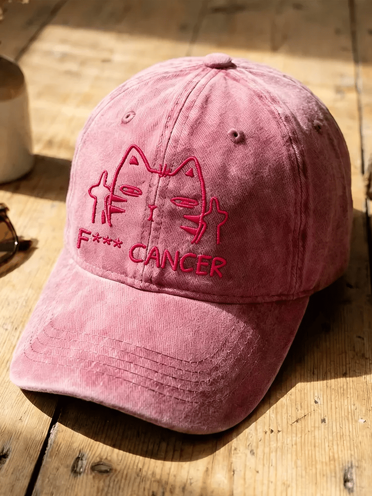 男女同款“F*** cancer”乳腺癌意识印花帽子