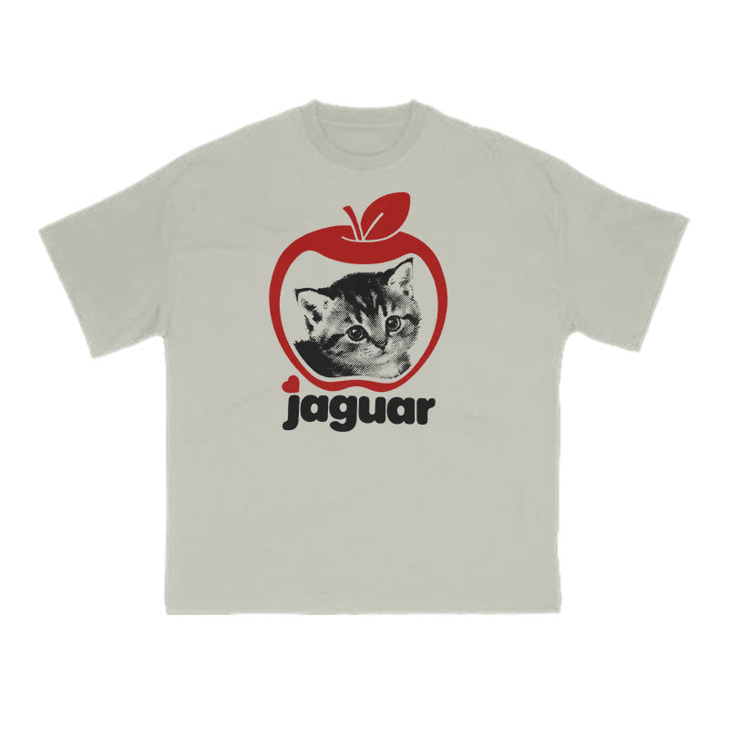 The Cat In The Red Apple Print T-shirt