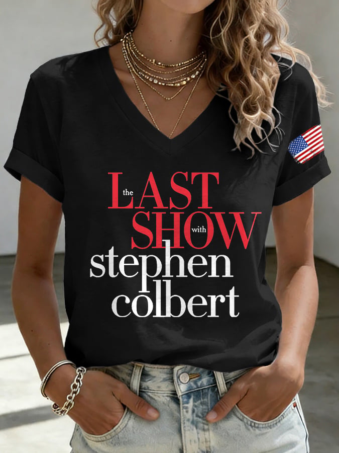 🔥Last Day 49% Off🔥V-Neck Retro Last Show Print T-Shirt