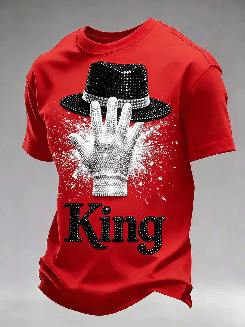 Men's Vintage Commemorative Print Casual T-shirt