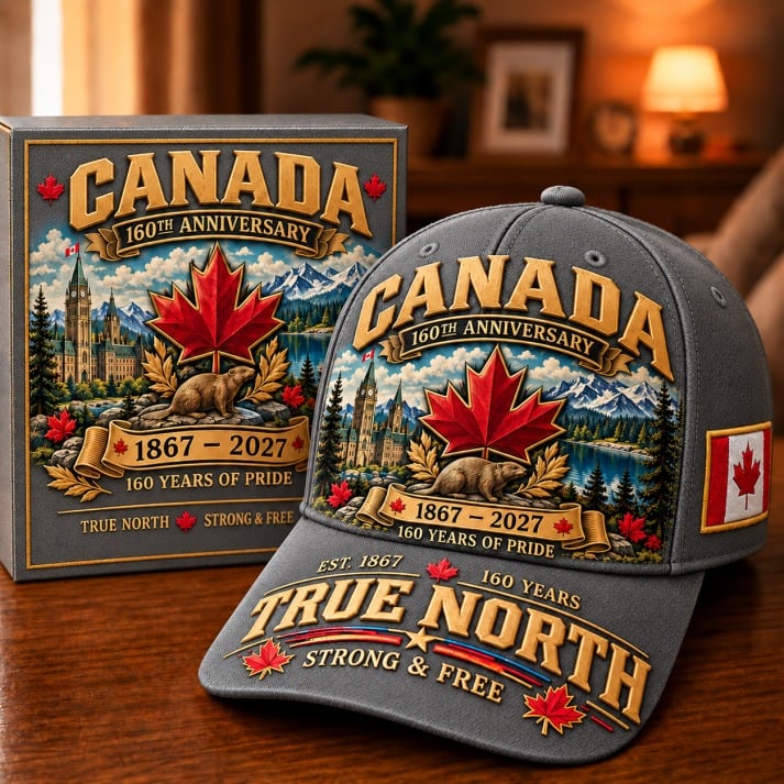49% OFF -  Canada 160th Anniversary 1867–2027 – Premium Heritage Cap | Cotton-Poly Blend • Detailed Embroidery • Adjustable Fit