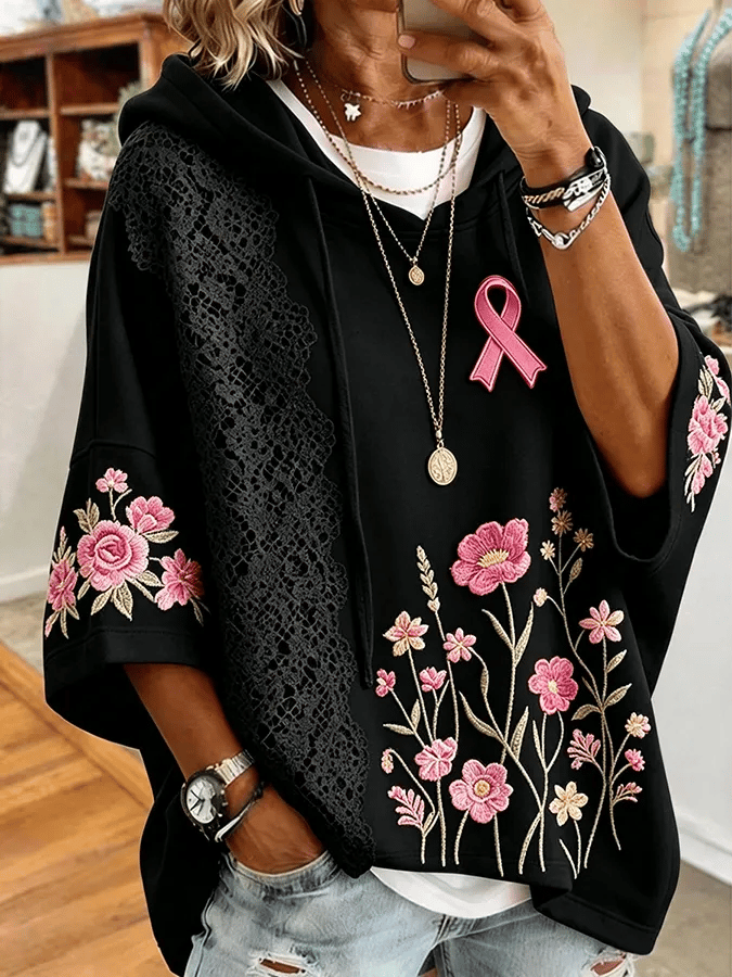 Women'S Breast Cancer Awareness Month Printed Super Large Hoodie