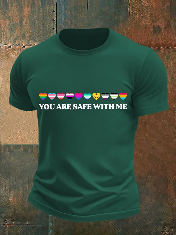 Men's YOU ARE SAFE WITH ME Print T-Shirt
