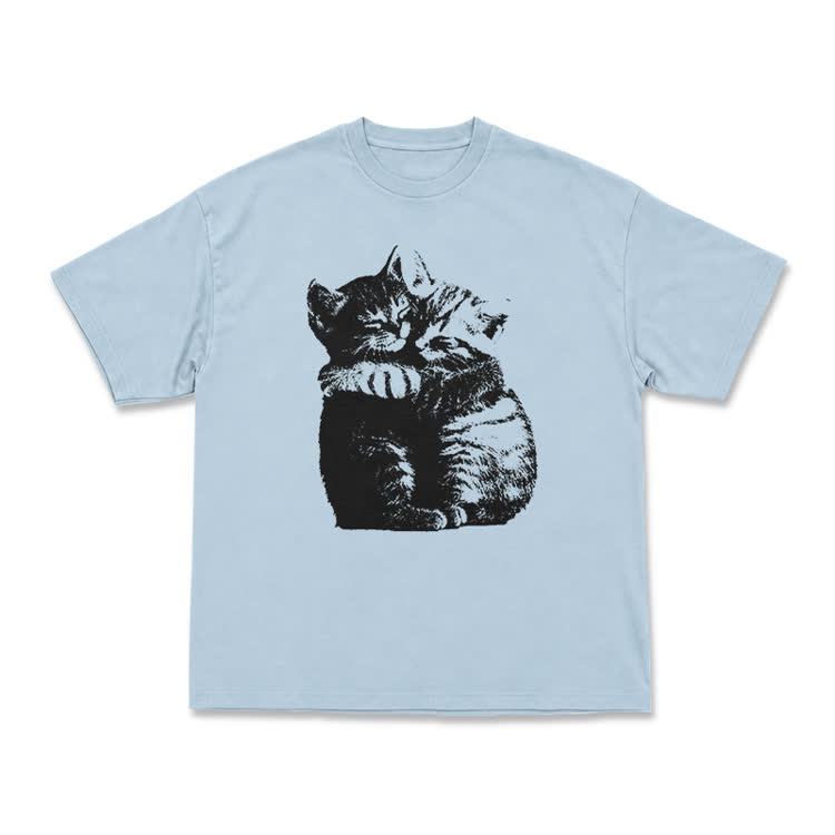 Modern Cat Artwork Casual T-Shirt