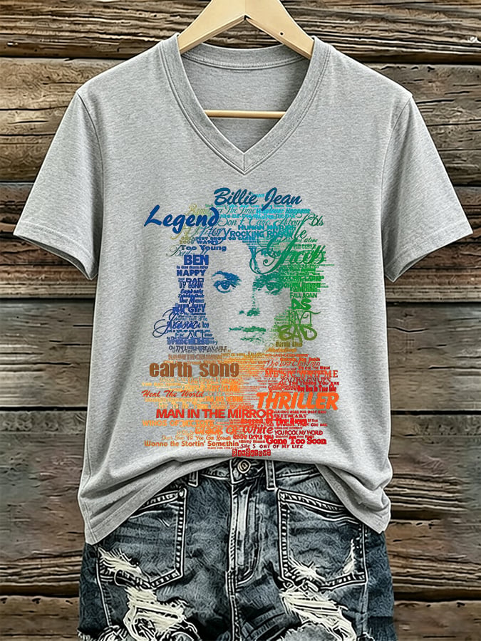 Women's Pop Music Inspired Printed  T-Shirt