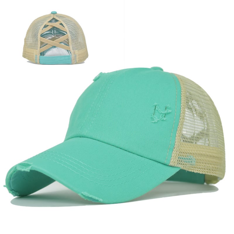 Messy Bun Denim Cap