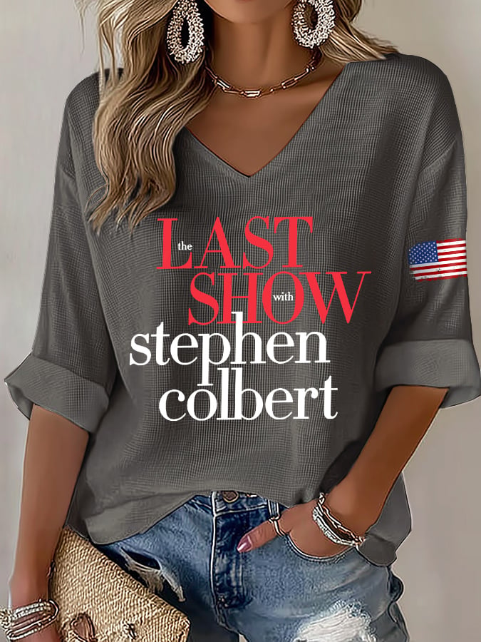🔥Last Day 49% Off🔥V-Neck Retro Last Show Print T-Shirt