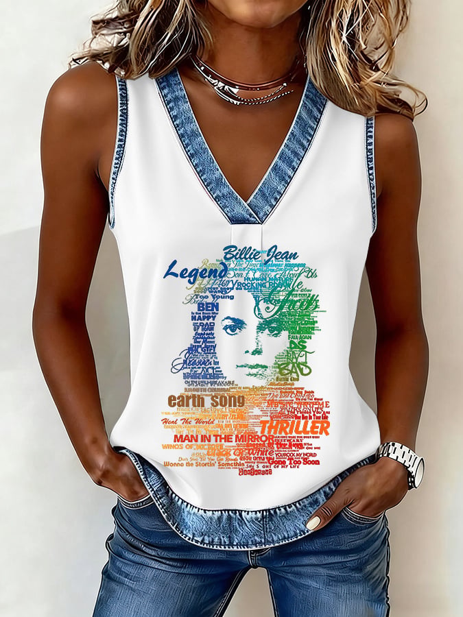 Women's Pop Music Inspired Printed  T-Shirt