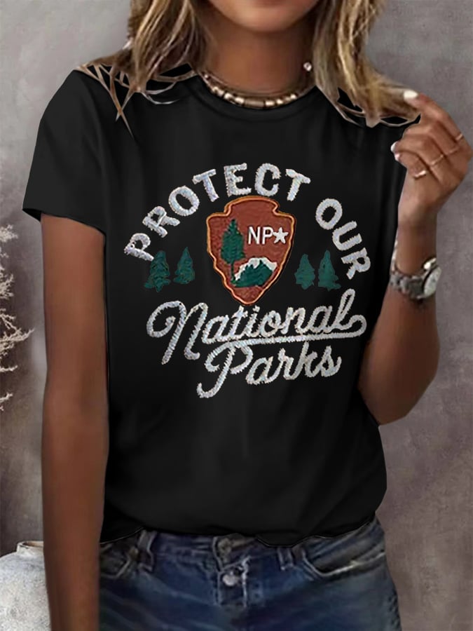 Women's Fashion Casual National Park Protection T-Shirt