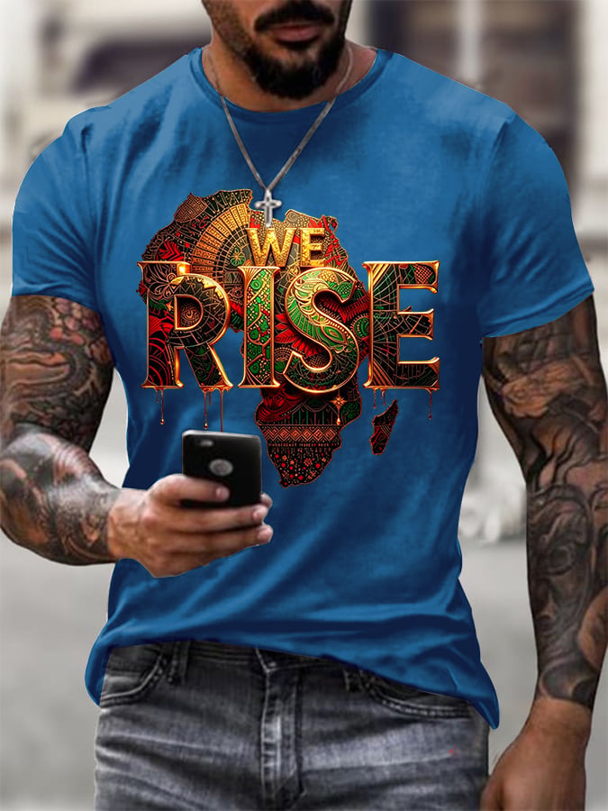 Men's Juneteenth Print Casual T-Shirt