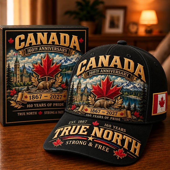 49% OFF -  Canada 160th Anniversary 1867–2027 – Premium Heritage Cap | Cotton-Poly Blend • Detailed Embroidery • Adjustable Fit