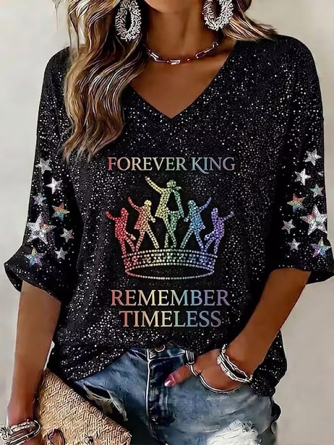 Women's  Pop Music Inspired Printed Casual T-shirt
