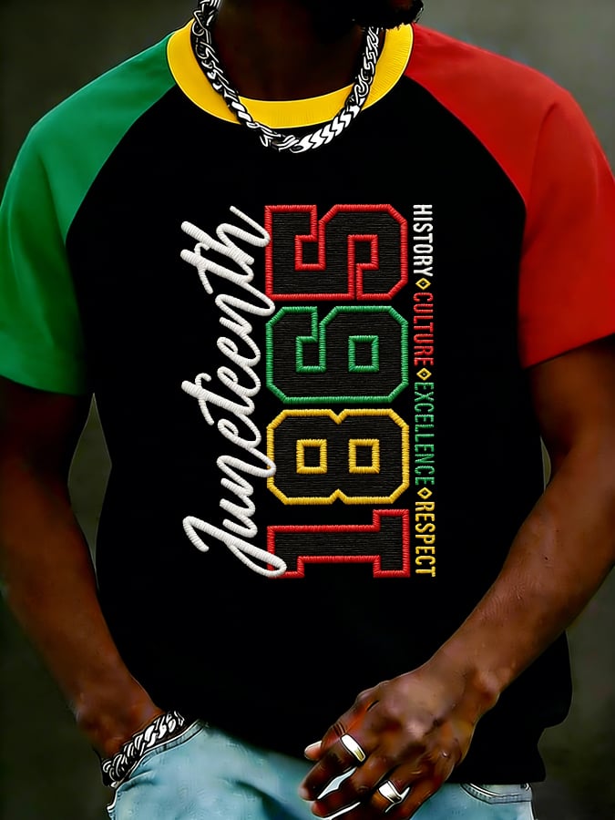 Men's Juneteenth Printed Casual T-shirt