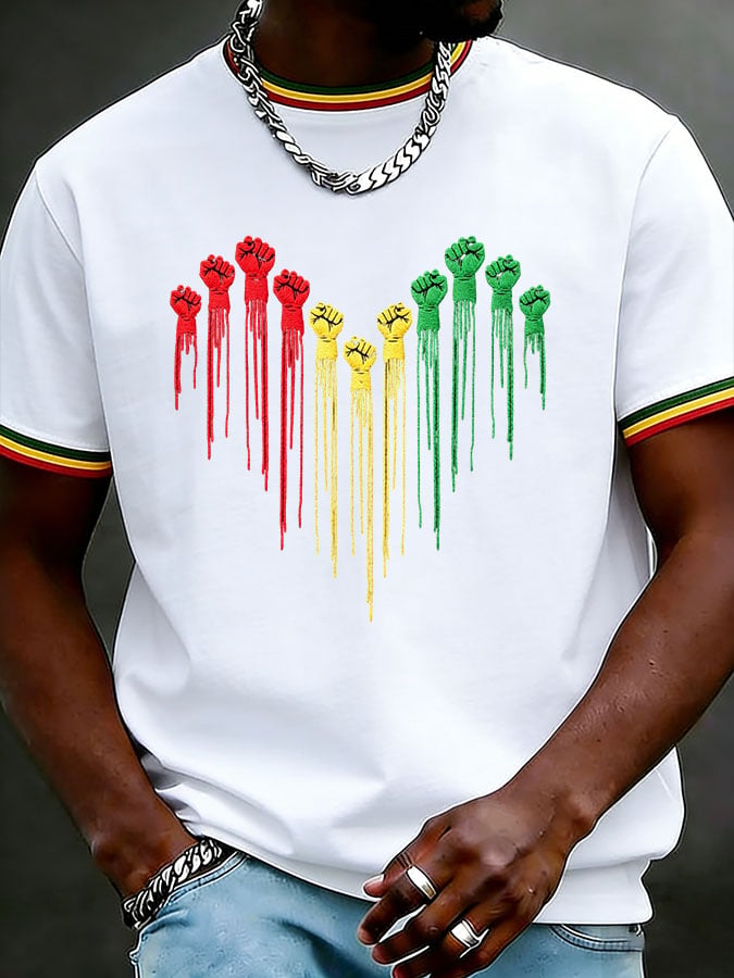 Men's Juneteenth Printed Casual T-shirt