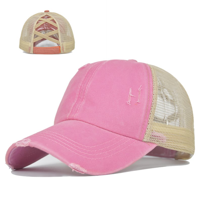 Messy Bun Denim Cap