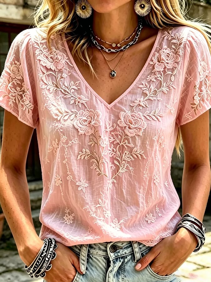 Women's Vintage Print Casual T-Shirt